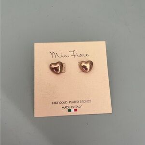 Mia Fiore 18kt gold plated bronze heart stud earrings